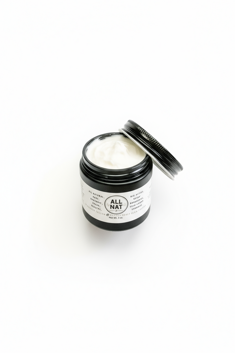 AllNat All-Natural Skincare Jar – beef tallow and manuka honey blend, minimalist product display.